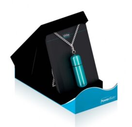 afbeelding mivibe ketting zilveren schakel / teal bullet