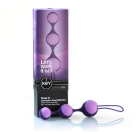 afbeelding key by jopen - stella iii kegel bal set paars