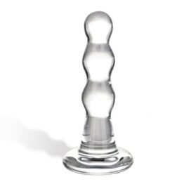 afbeelding glas - triple play beaded glazen butt plug