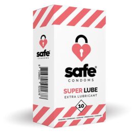 afbeelding Safe Super Lube Condoms Extra Glijmiddel 10 stuks