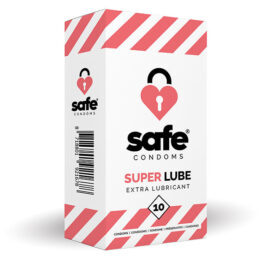 afbeelding Safe Super Lube Condoms Extra Glijmiddel 10 stuks