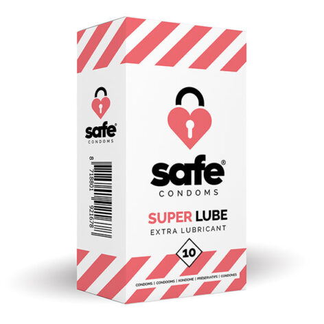 afbeelding Safe Super Lube Condoms Extra Glijmiddel 10 stuks