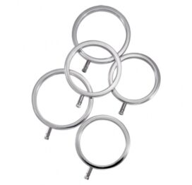 afbeelding electrastim - solid metal cock ring set 5 sizes