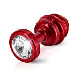 afbeelding diogol - ano butt plug geribbeld rood 25 mm