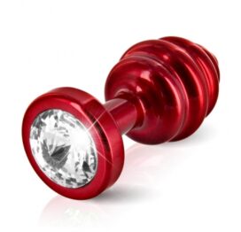 afbeelding diogol - ano butt plug geribbeld rood 30 mm