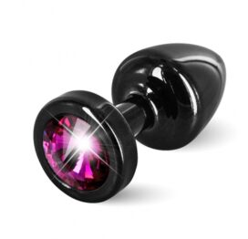 afbeelding diogol - anni butt plug rond zwart / roze 25 mm