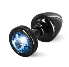 afbeelding diogol - anni butt plug rond zwart / blauw 25 mm