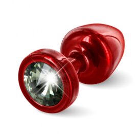 afbeelding diogol - anni butt plug rond rood / zwart 25 mm