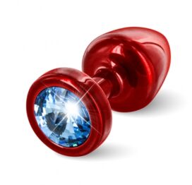 afbeelding diogol - anni butt plug rond rood / blauw 25 mm