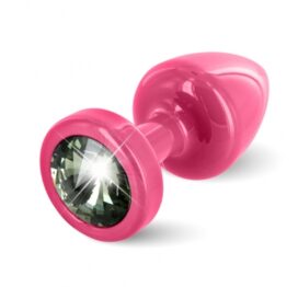 afbeelding diogol - anni butt plug rond roze / zwart 25 mm