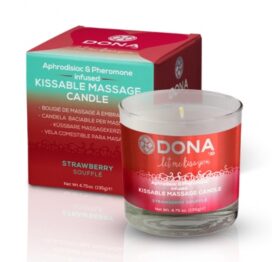 afbeelding dona - kissable massage kaars aardbei souffl? 225