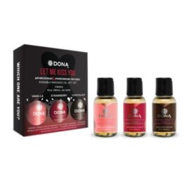 afbeelding dona - flavored massage gift set (3 x 30 ml)
