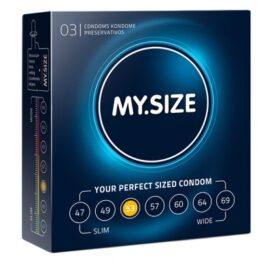 afbeelding my size - natural latex condom 53 width 3 st.