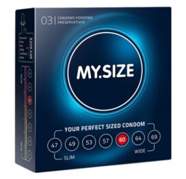 afbeelding my size - natural latex condom 60 width 3 st.