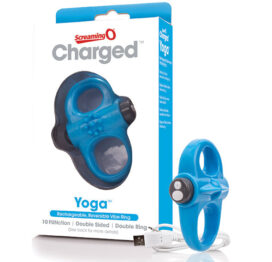 afbeelding The Screaming O Charged Yoga Oplaadbare Vibrerende Penisring Blauw