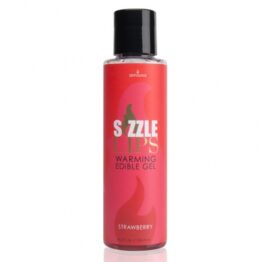 afbeelding sensuva - sizzle lips aardbei warming edible gel 125 ml