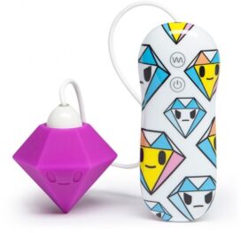 afbeelding tokidoki - silicone paars diamant clitorale vibrator