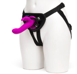 afbeelding Happy Rabbit Vibrerende Voorbind Vibrator met Harnas Paars