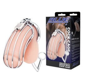 afbeelding Blue Line Cock Cage With Anal Stimulator