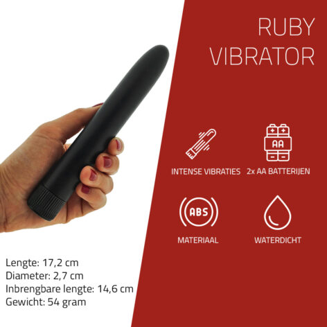 afbeelding Erovibes Ruby Klassieke Vibrator 17 cm
