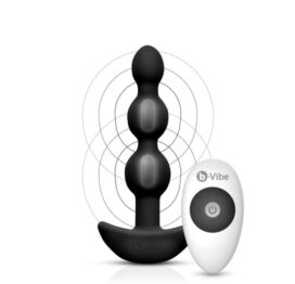 afbeelding B-Vibe Triplet Vibrerende Anale Kralen 14 cm Roos