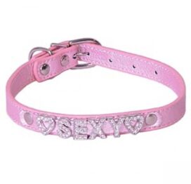 afbeelding bling bling sexy halsband - roze