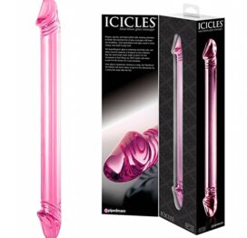 afbeelding icicles no. 23 pink - dubbele dildo