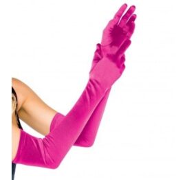 afbeelding leg avenue europe extra long satin gloves fuchsia