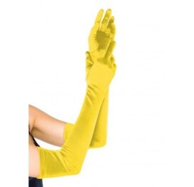 afbeelding leg avenue europe extra long satin gloves yellow