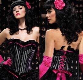 afbeelding leg avenue europe veronica corset black/grey - l