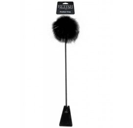 afbeelding limited edition feather crop zweep - zwart