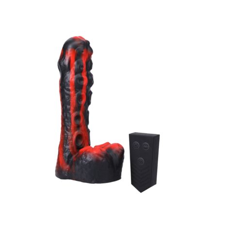 afbeelding Doc Johnson Fort Troff Issued Tendril Stotende Vibrator Rood 21 Cm