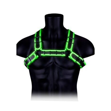 afbeelding Ouch! Glow in the Dark Bulldog Harnas met Gesp S/M