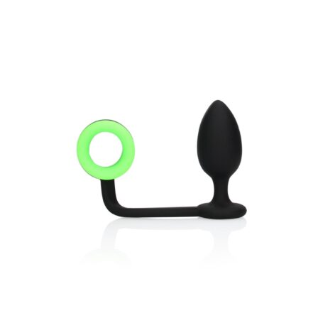 afbeelding Ouch! Glow in the Dark Butt Plug Met Cockring 10 Cm