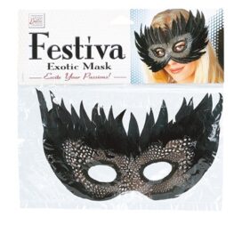 afbeelding veren masker - zwart